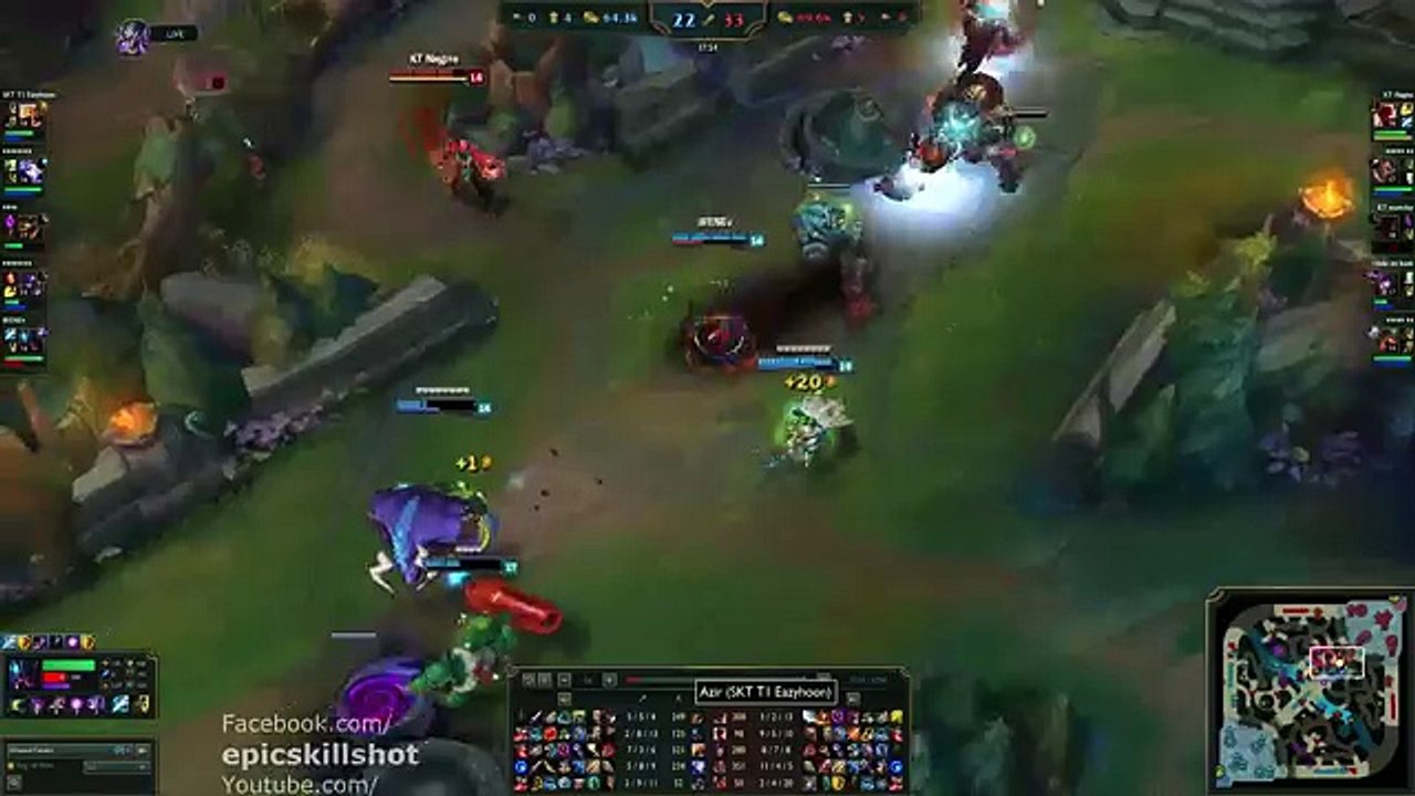 SKT T1 Faker Syndra vs Easyhoon Azir! feat. KT Ssumday Malphite - KR Soloq Challenger patch 5.18_92