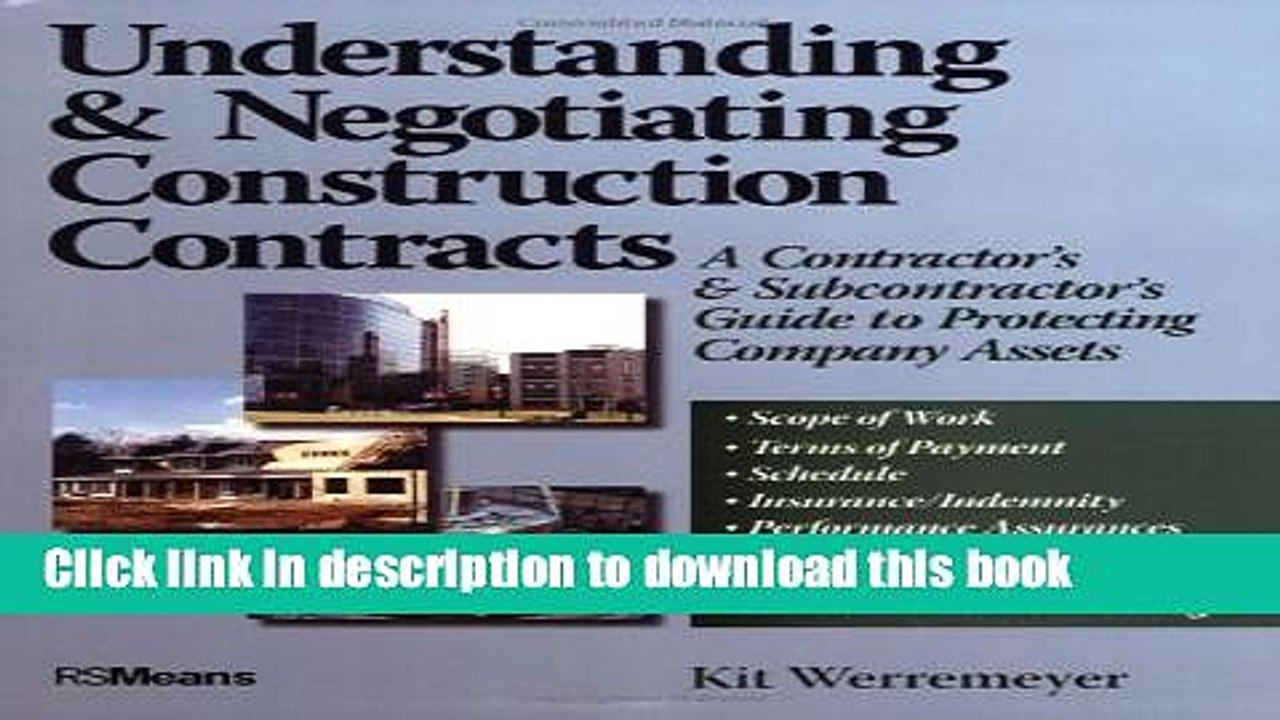 [Download] Understanding and Negotiating Construction Contracts: A Contractor s and Subcontractor