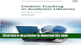 Read Citation Tracking in Academic Libraries: An Overview Ebook Free