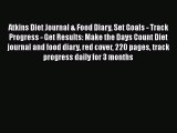 Read Atkins Diet Journal & Food Diary Set Goals - Track Progress - Get Results: Make the Days