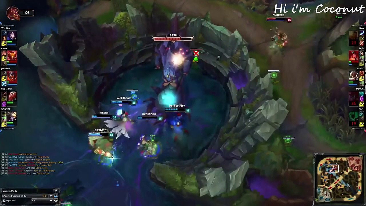 LoL Best Moments # 6 Ap Corki 1vs5 Pentakill【League of Legends】