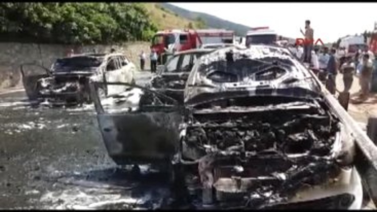 Kocaeli TEM'de Zincirleme Kazada Araçlar Küle Döndü: 7 Yaralı