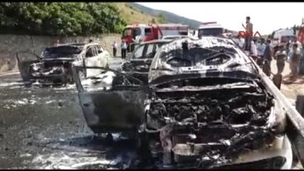 Kocaeli TEM'de Zincirleme Kazada Araçlar Küle Döndü: 7 Yaralı