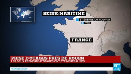 Prise d'otages dans une église près de Rouen - Le prêtre tué, les 2 assaillants "neutralisés"