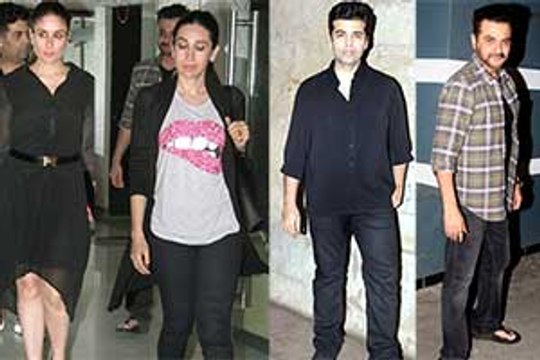 Preggers Kareena spotted chilling with sis Karisma & bestie KJo