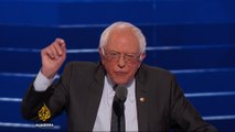 US election: Sanders urges support for Clinton at DNC