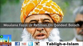 Maulana Fazal Ur Rehman On Qandeel Baloch's Death 2016