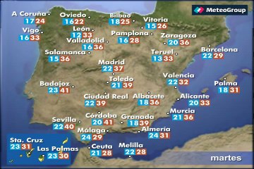 Previsión del tiempo para este martes 26 de julio