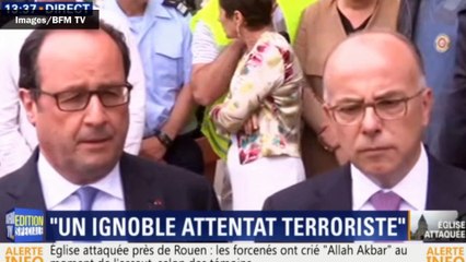 Attaque dans une église: François Hollande veut "mener la guerre" contre Daech