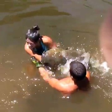 Une femme se fait attaquer par un énorme poisson