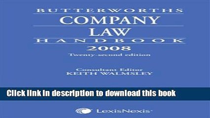 [PDF]  Butterworths Company Law Handbook  [Download] Full Ebook