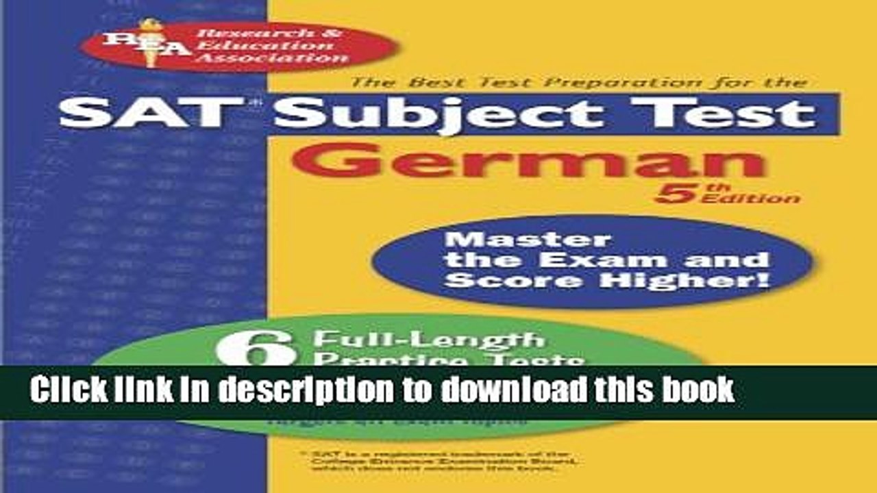 Download SAT Subject Test: German (REA) -- The Best Test Prep for the SAT  Ebook Online