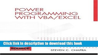 Read Power Programming with VBA/Excel Ebook Free