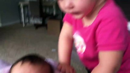 Little girl can't wait to be with her baby sister each morning after waking up