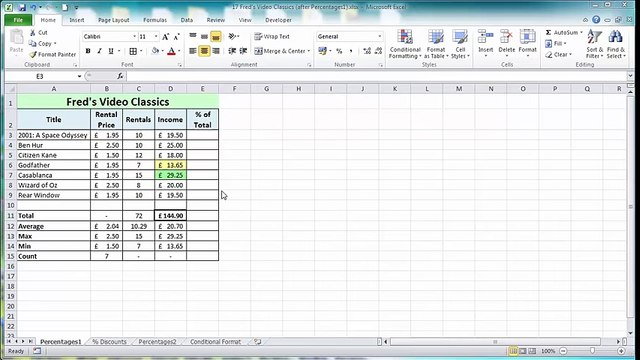 Excel 2010 Tutorial For Beginners #17 - Percentage Calculations (Microsoft Excel)