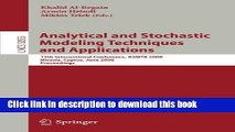 Read Analytical and Stochastic Modeling Techniques and Applications: 15th International
