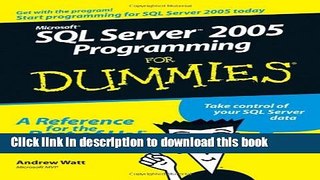Read Book Microsoft SQL Server 2005 Programming For Dummies ebook textbooks