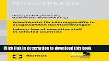 Read Books Arbeitsrecht Fur Fuhrungskrafte in Ausgewahlten Rechtsordnungen - Labour Law of