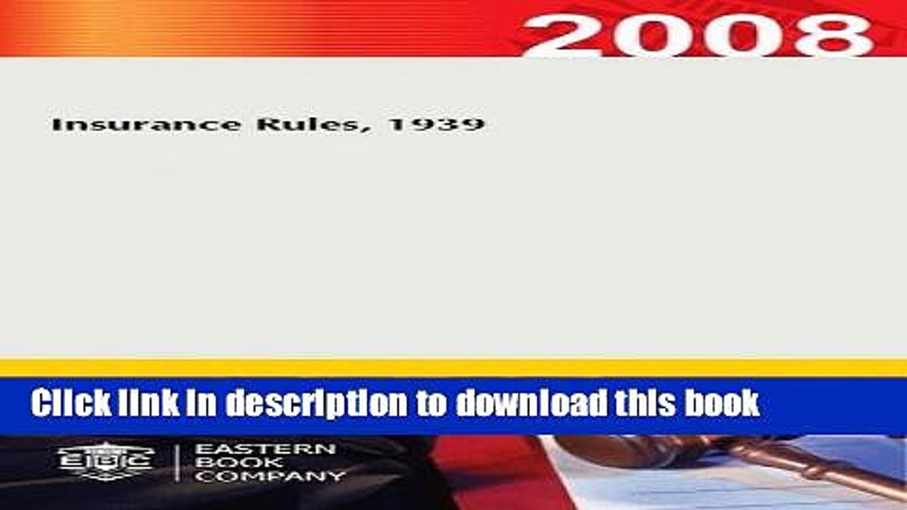 [PDF]  Insurance Rules, 1939  [Download] Full Ebook