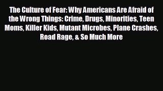 complete The Culture of Fear: Why Americans Are Afraid of the Wrong Things: Crime Drugs Minorities