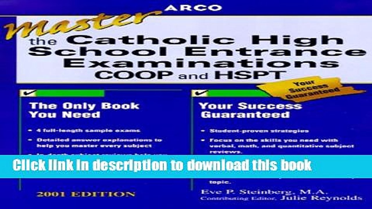 Read Arco Mastering the Catholic High School Entrance Examinations 2001 (Master the Catholic High