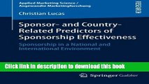 [PDF] Sponsor- and Country-Related Predictors of Sponsorship Effectiveness: Sponsorship in a