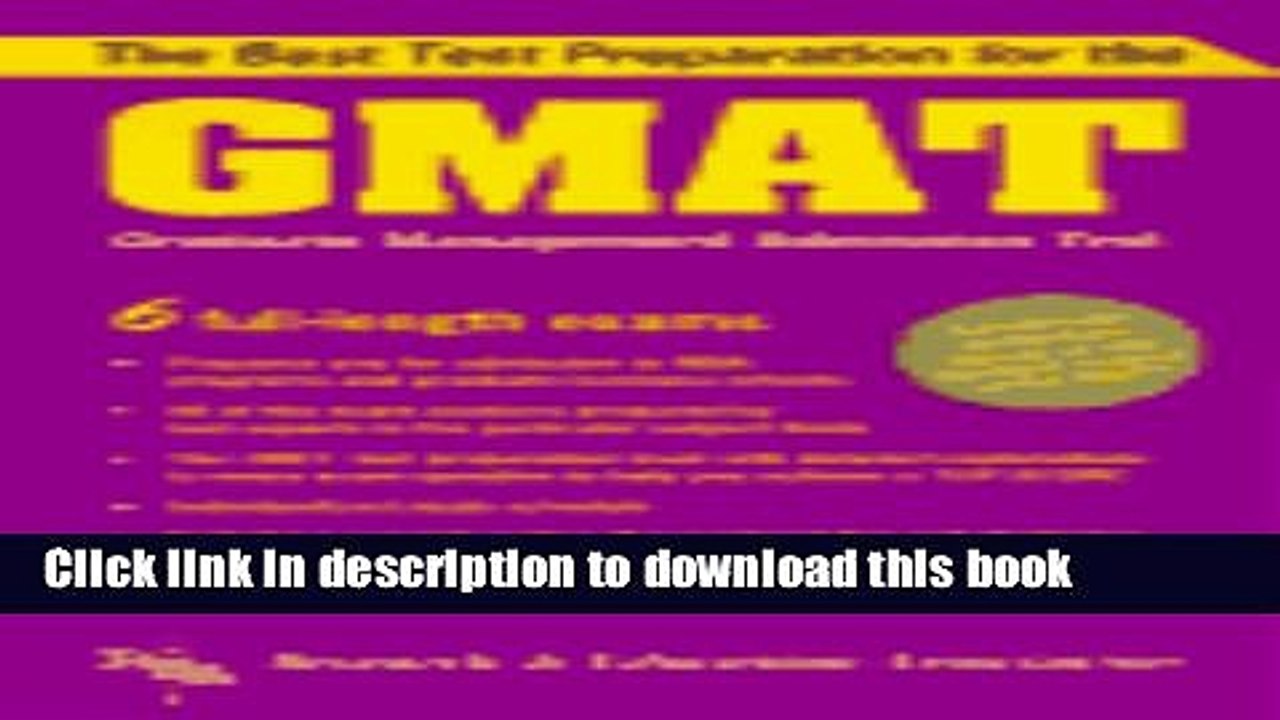 Read The Best Test Preparation for Gmat: Graduate Management Admission Test Ebook Free