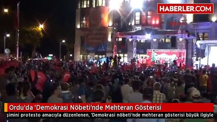 Ordu'da 'Demokrasi Nöbeti'nde Mehteran Gösterisi