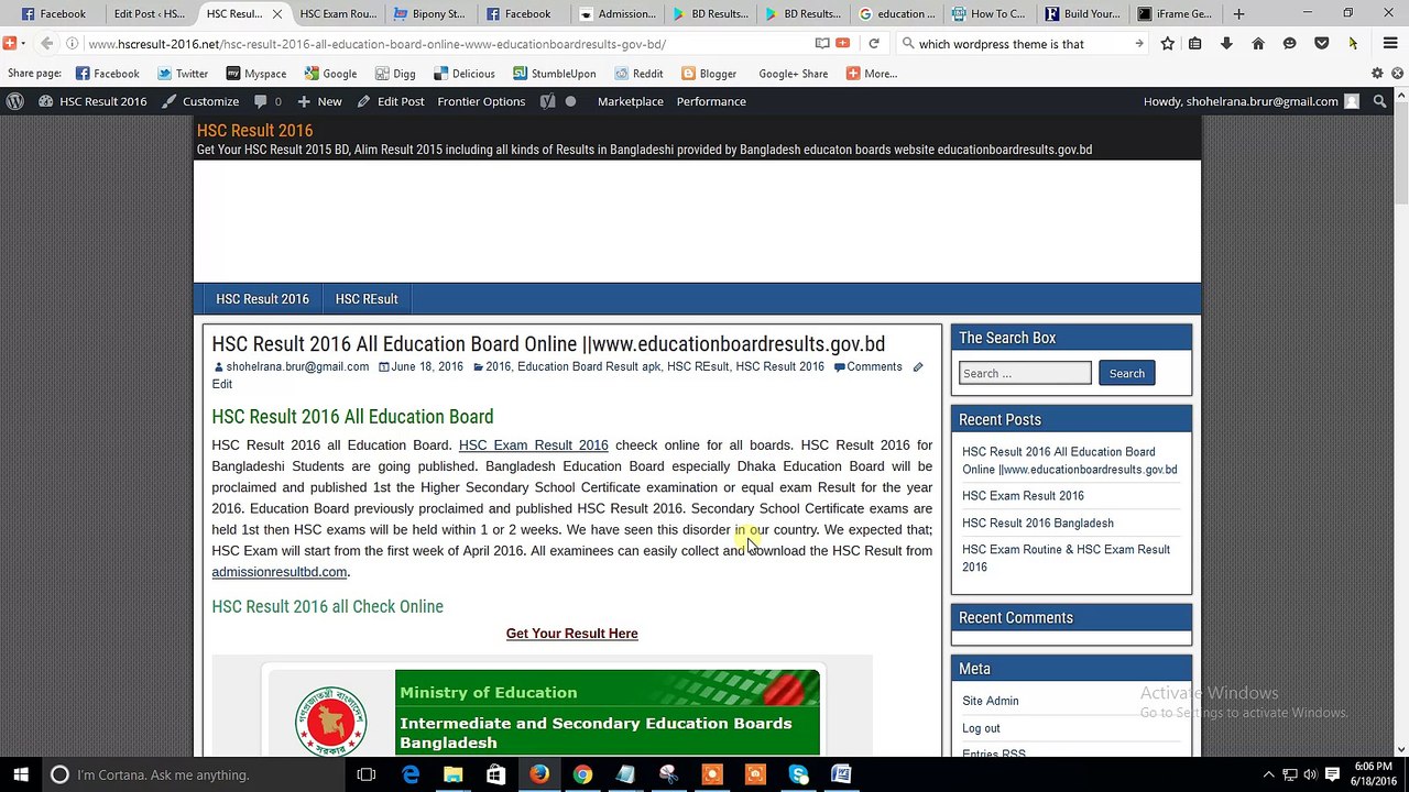 HSC Result 2016 Bangladesh All Education Board