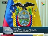 Ecuador y Bolivia firman convenio de cooperación bilateral