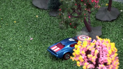 Disney Cars Toys Fun with Frank and Superheroes Captain America Iron Man and Thomas and Friends_12