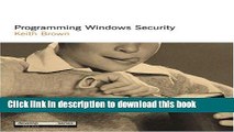 Download Programming Windows Security  Read Online