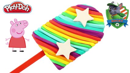 Fun Play Doh Rainbow Ice Cream And Peppa Pig Toys Eat Licorice Popsicle Funny Video For Kids