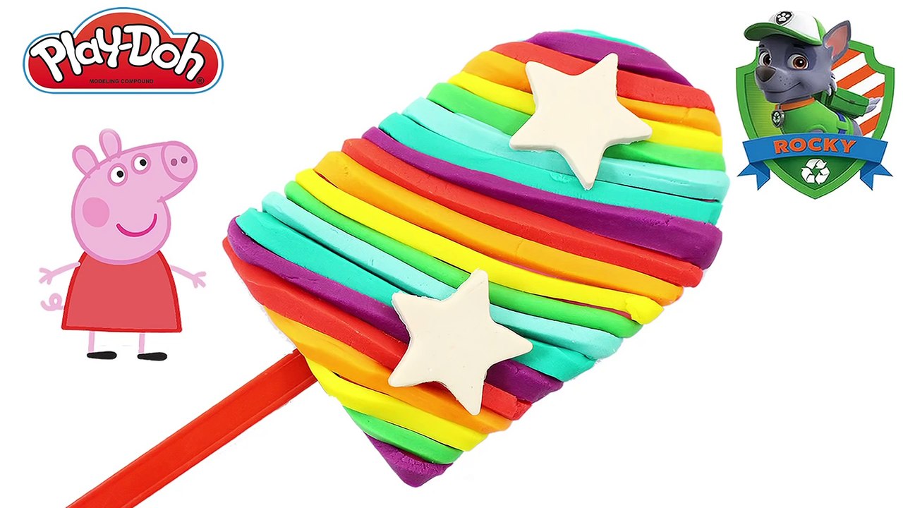 Fun Play Doh Rainbow Ice Cream And Peppa Pig Toys Eat Licorice Popsicle Funny Video For Kids