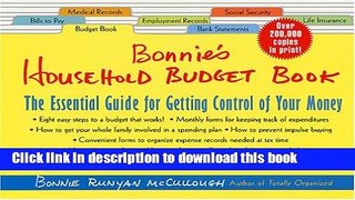 Read Bonnie s Household Budget Book: The Essential Guide for Getting Control of Your Money  Ebook