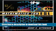 Read Mathematics for ESL Learners  Ebook Free