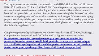 Global Organ Preservation Market: Forecast and Analysis to 2021