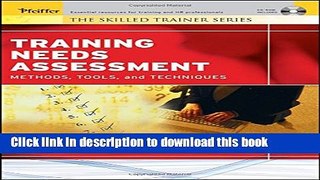 Download Training Needs Assessment: Methods, Tools, and Techniques Ebook Free