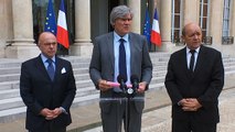 Déclarations de Bernard Cazeneuve, ministre de l'Intérieur, Jean-Yves Le Drian, ministre de la Défense, et de Stéphane Le Foll, Porte parole du Gouvernement