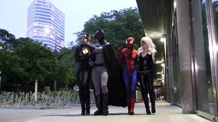 SPIDER-MAN & BATMAN Tell Stupid Cat Jokes - Real Life Superhero Movie - TheSeanWardShow