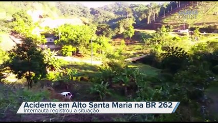 Carro perde controle na BR 262 em Alto Santa Maria
