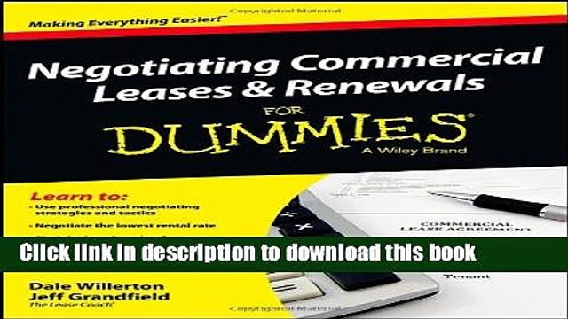 [Read PDF] Negotiating Commercial Leases Renewals For Dummies Download Free