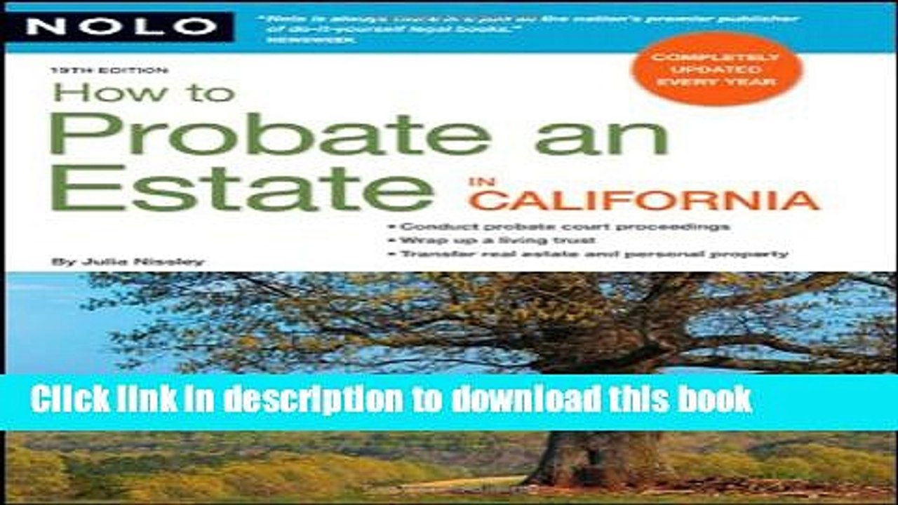 [Read PDF] How to Probate an Estate in California Ebook Free