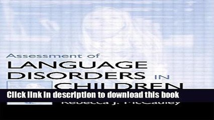 Read Assessment of Language Disorders in Children Ebook Free