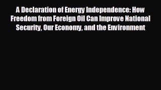 Read hereA Declaration of Energy Independence: How Freedom from Foreign Oil Can Improve National