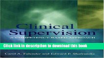 Read Clinical Supervision: A Competency-Based Approach Ebook Free