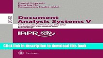 Read Document Analysis Systems V: 5th International Workshop, DAS 2002, Princeton, NJ, USA, August