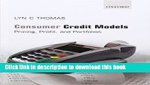 [PDF] Consumer Credit Models: Pricing, Profit and Portfolios by Thomas Lyn C. (2009-04-01)