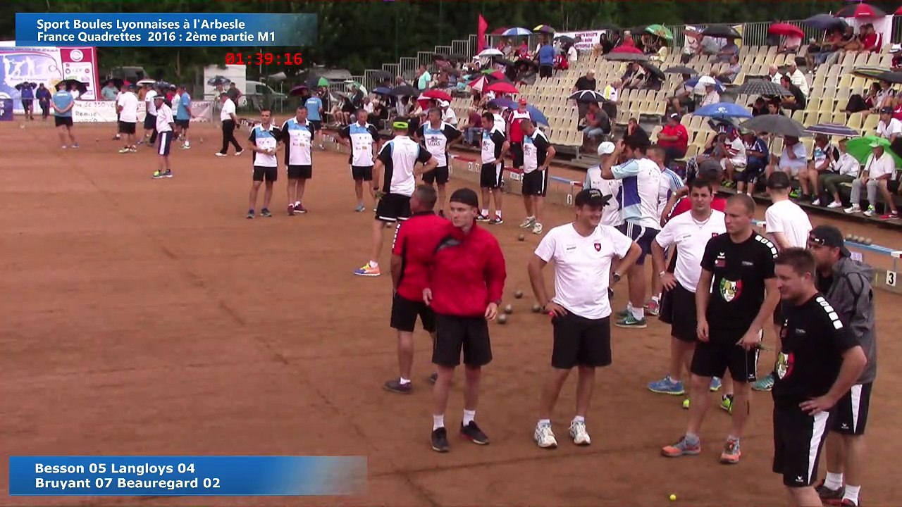 Premier tour de poules, seconde partie M1, Sport Boules, France Quadrettes, l'Arbresle 2016