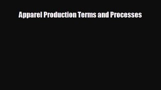 Read hereApparel Production Terms and Processes